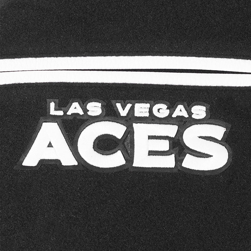 Las Vegas Aces Classic Chenille Black and White Varsity Jacket - Image 6