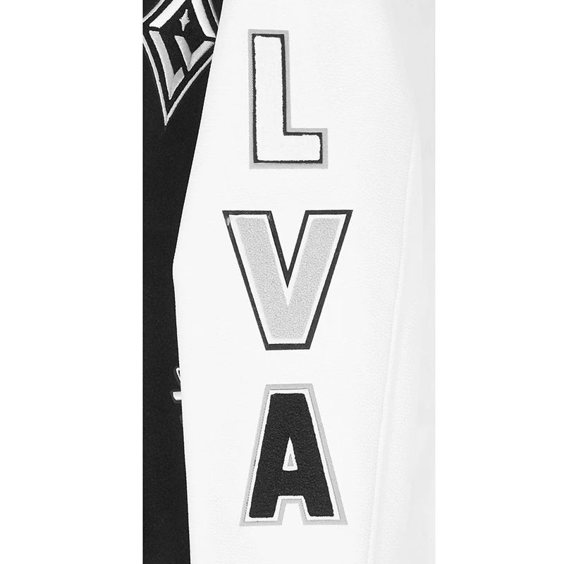 Las Vegas Aces Classic Chenille Black and White Varsity Jacket - Image 7