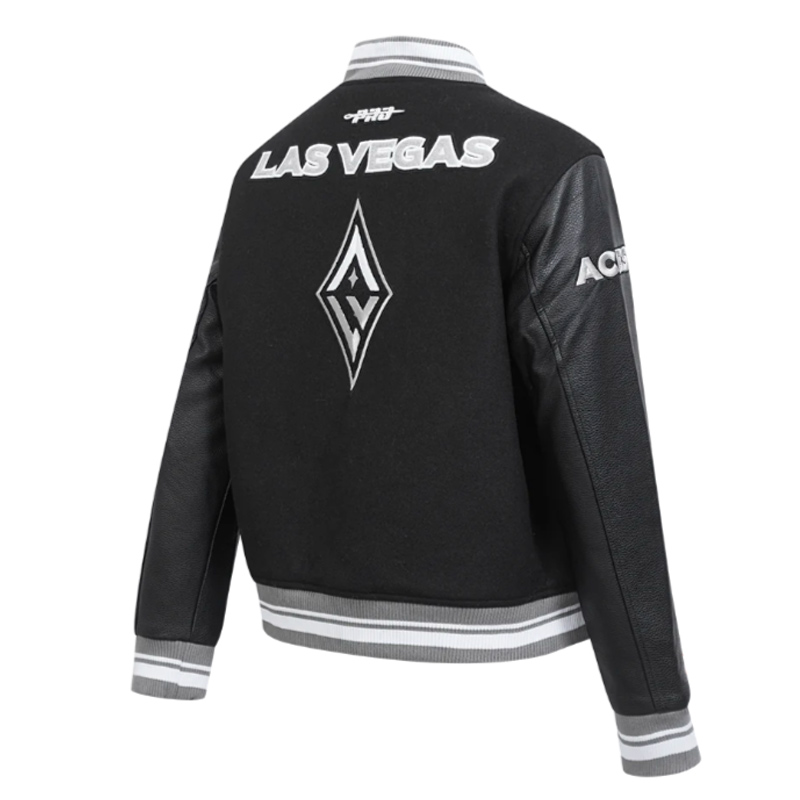 Retro Las Vegas Aces Classics Rib Varsity Jacket - Image 4