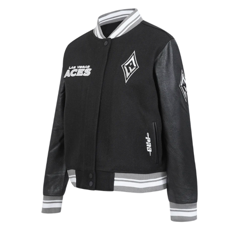 Retro Las Vegas Aces Classics Rib Varsity Jacket - Image 3