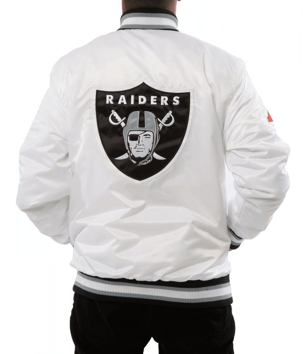 Raiders Las Vegas Back Shield Satin Jacket - Image 5