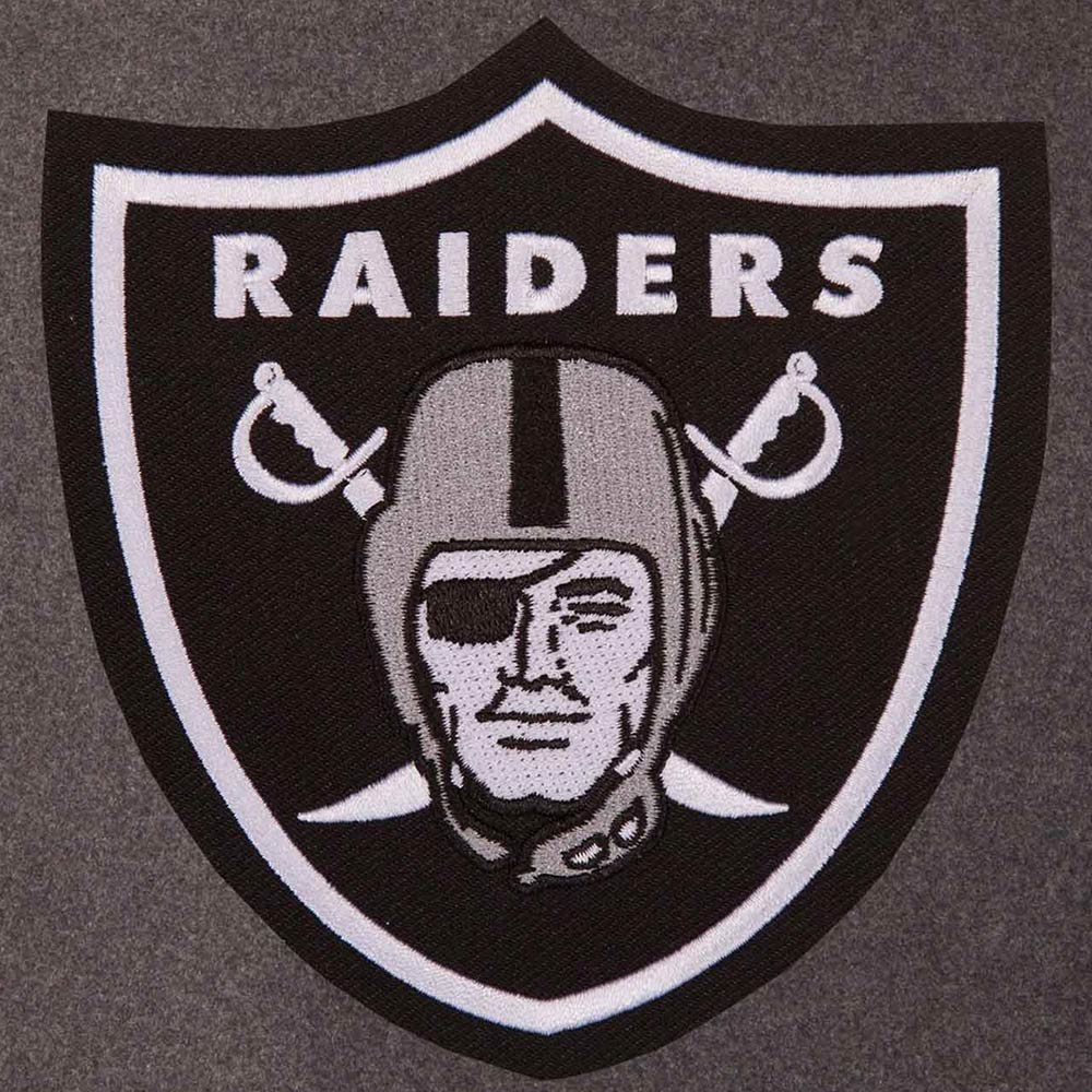 Las Vegas Raiders Varsity Black and Charcoal Jacket - Image 3