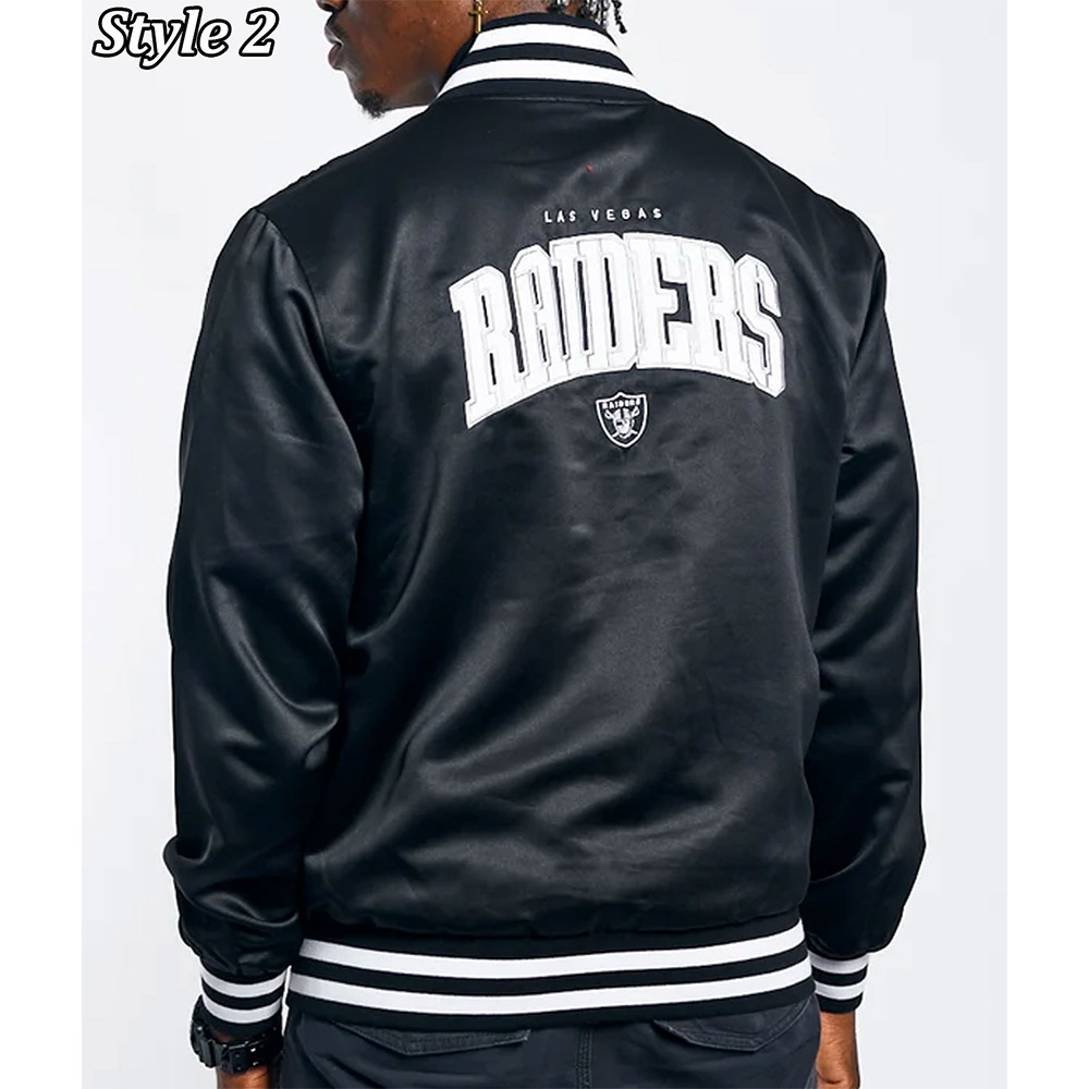 Wordmark Las Vegas Raiders Black Satin Jacket - Image 5