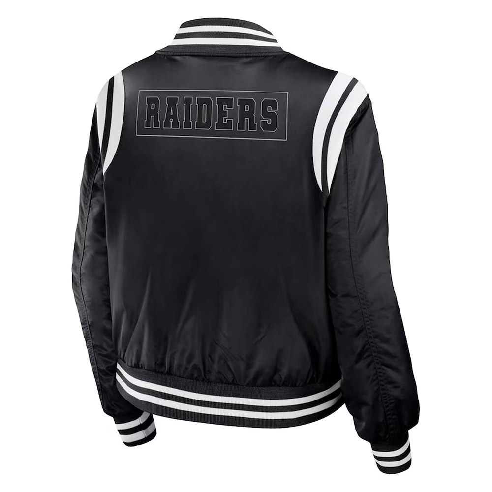 Las Vegas Raiders Black Bomber Full-Zip Jacket - Image 2