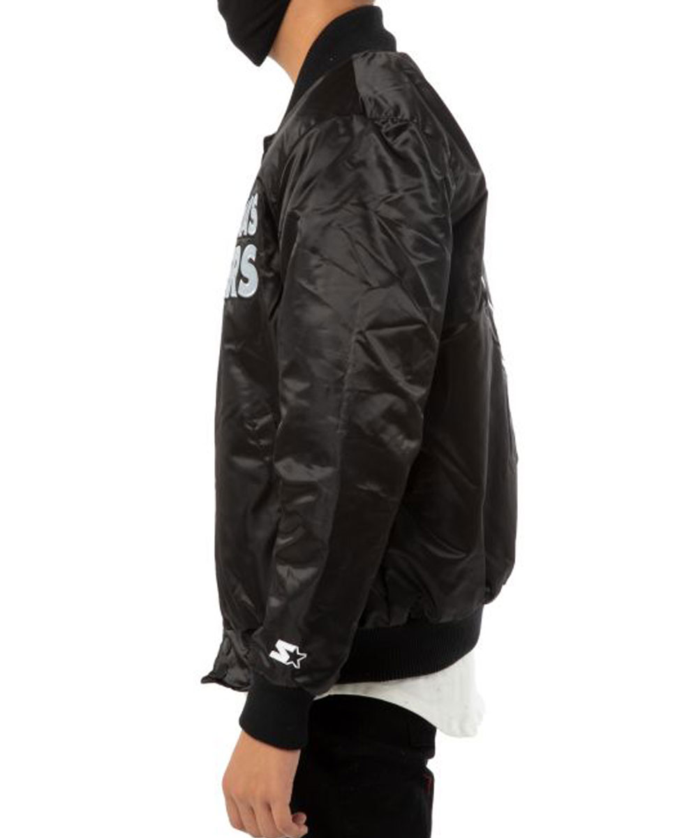 Raiders Las Vegas Back Shield Satin Jacket - Image 6