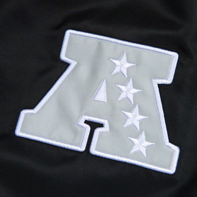 Las Vegas Raiders Gray and White Rib Bomber Black Jacket - Image 5