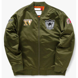 Las Vegas Raiders Bomber Green Satin Jacket
