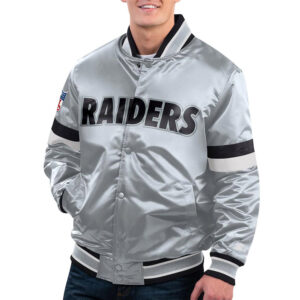 Silver Las Vegas Raiders Gridiron Classics Home Game Satin Jacket