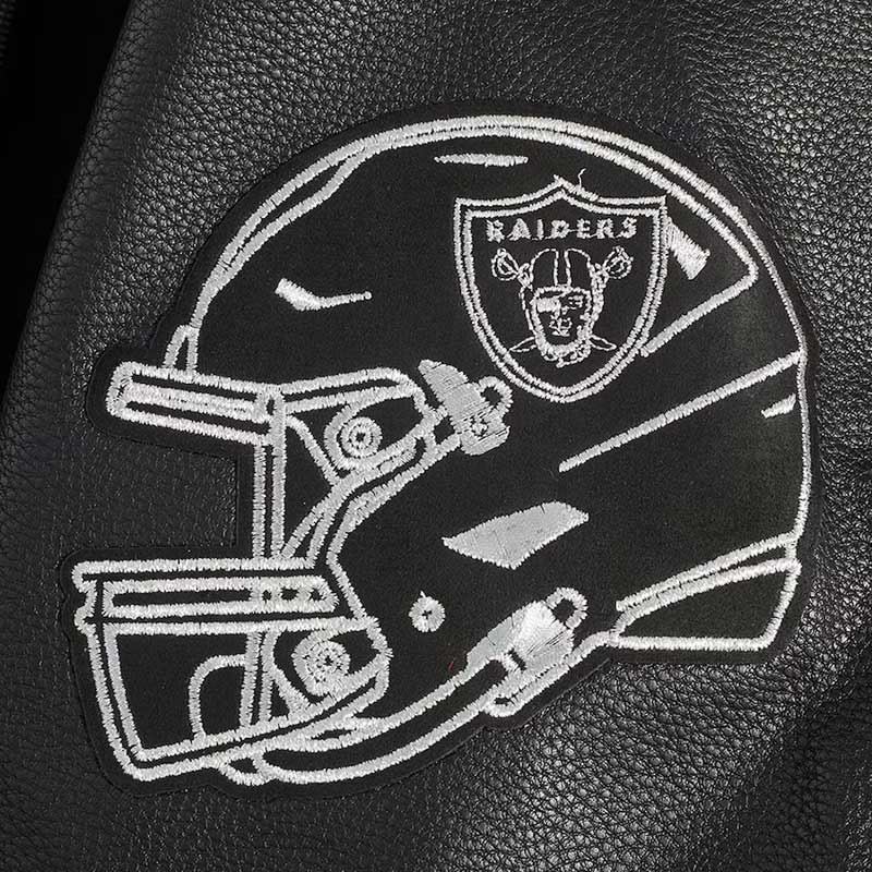 Las Vegas Raiders Full-Zip Black Varsity Jacket - Image 9
