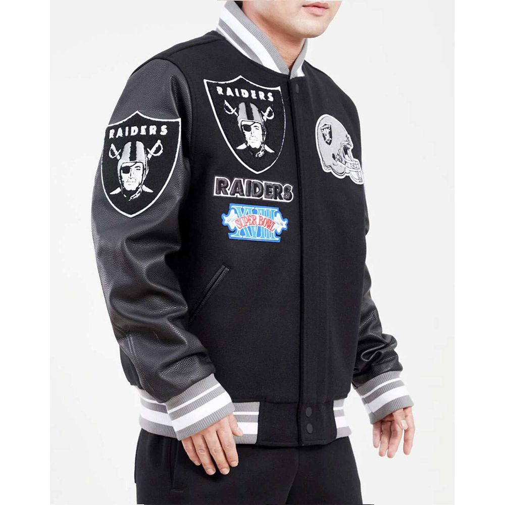 Las Vegas Raiders Mash Up Varsity Jacket - Image 3