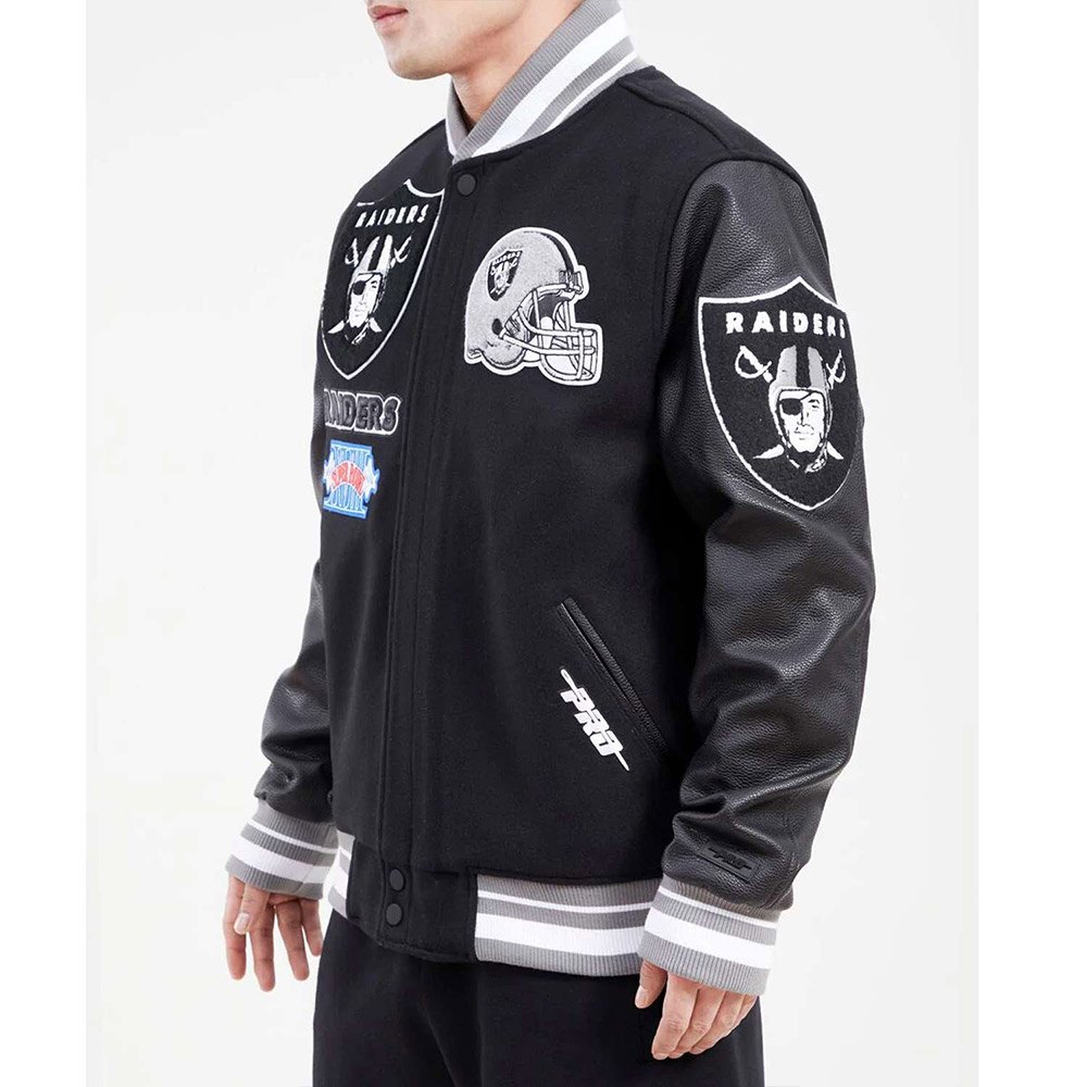 Las Vegas Raiders Mash Up Varsity Jacket - Image 4