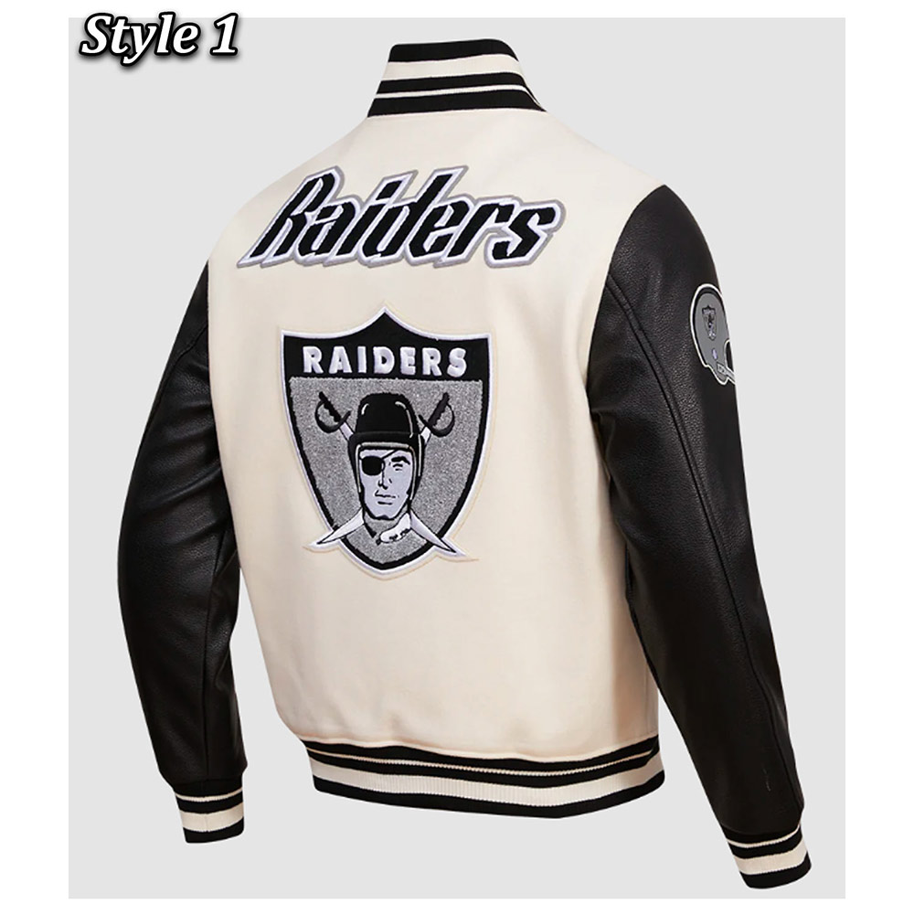 Las Vegas Raiders Retro Classic Rib Varsity Jacket - Image 7