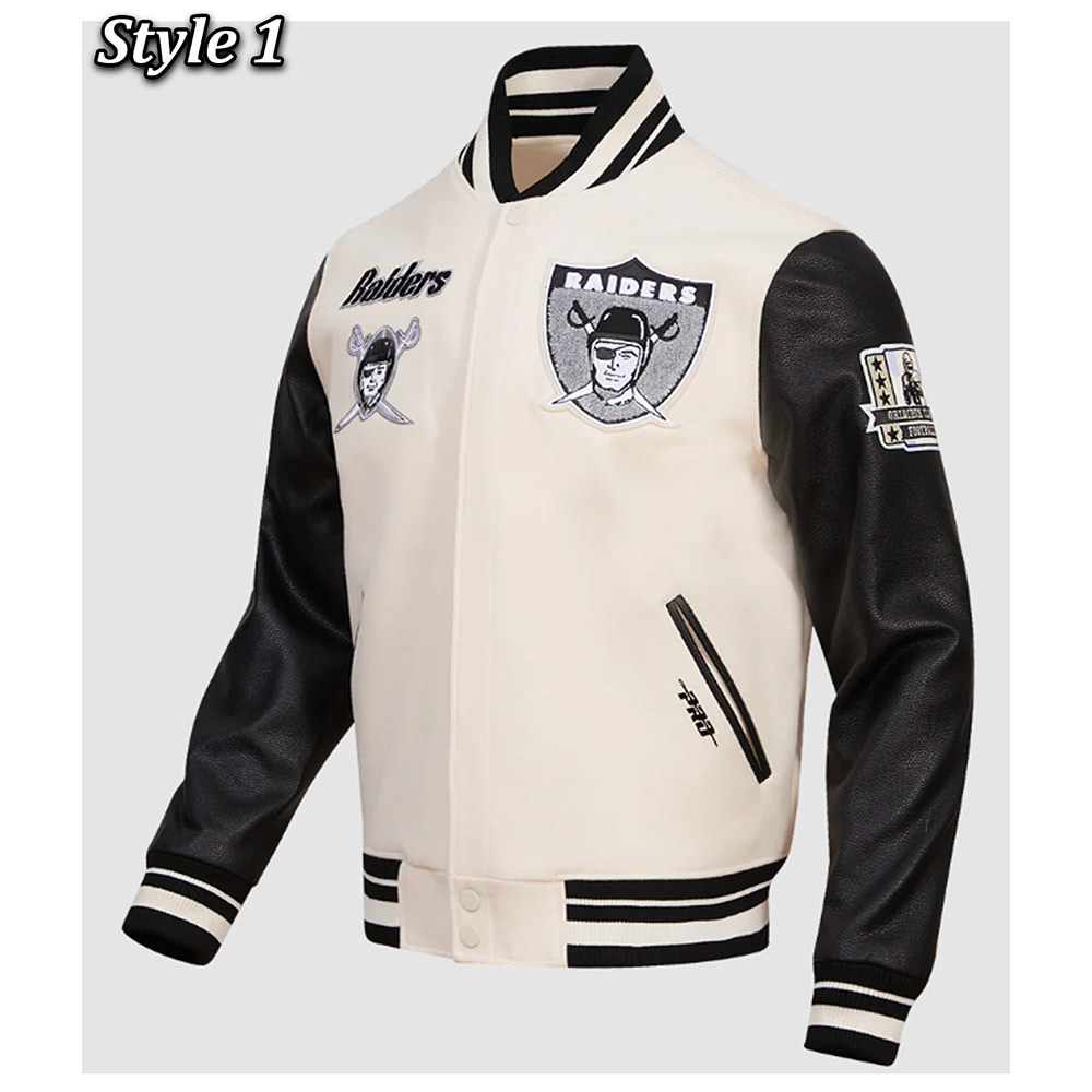 Las Vegas Raiders Retro Classic Rib Varsity Jacket - Image 5