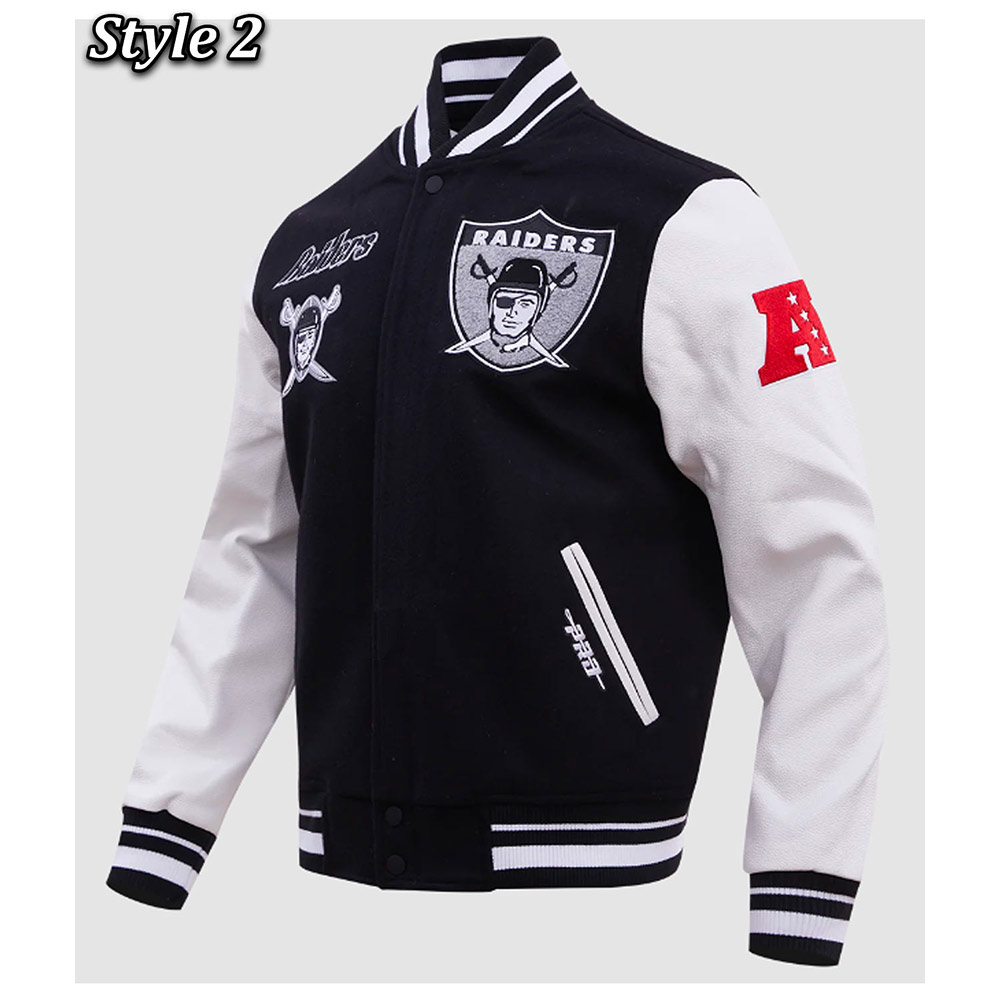 Las Vegas Raiders Retro Classic Rib Varsity Jacket - Image 6