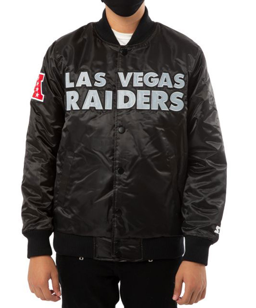Raiders Las Vegas Back Shield Satin Jacket - Image 9