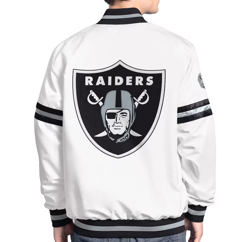 Las Vegas Raiders Scout Varsity Satin Jacket - Image 4