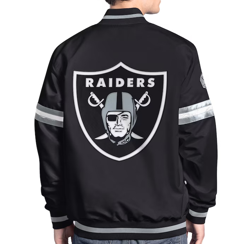 Las Vegas Raiders Scout Varsity Satin Jacket - Image 3