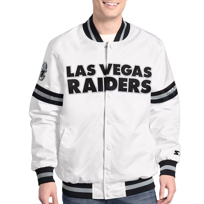 Las Vegas Raiders Scout Varsity Satin Jacket - Image 2