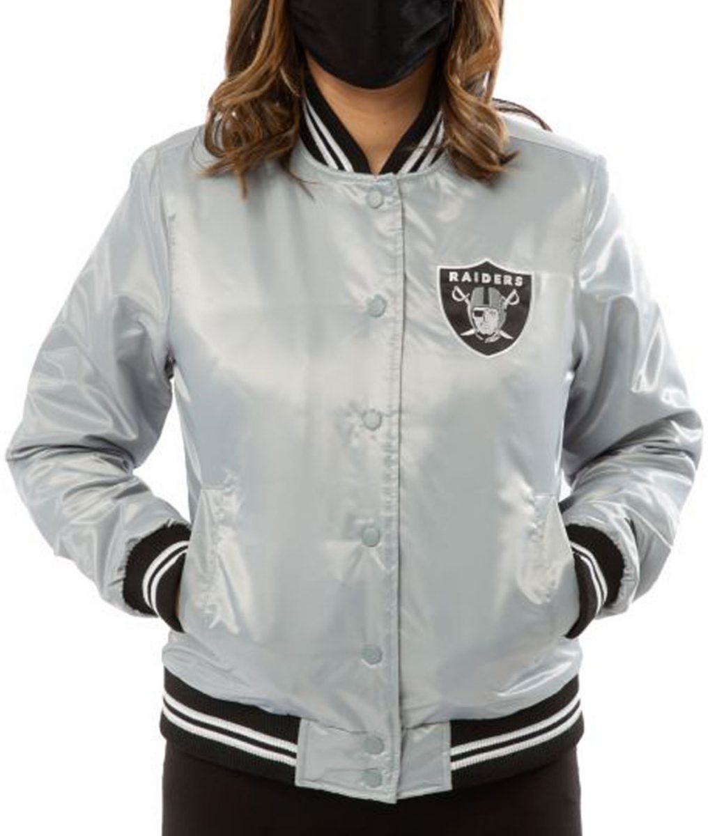 Women's Raiders Las Vegas Satin Starter Jacket - Image 2