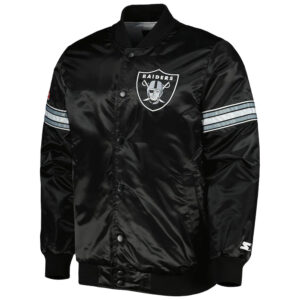 The Pick and Roll Las Vegas Raiders Black Satin Jacket