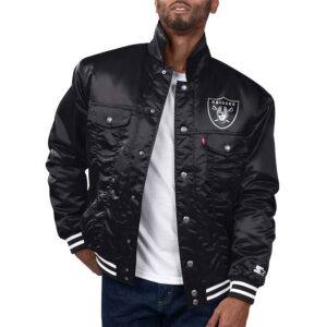 Las Vegas Raiders Silver Tab Trucker Jacket