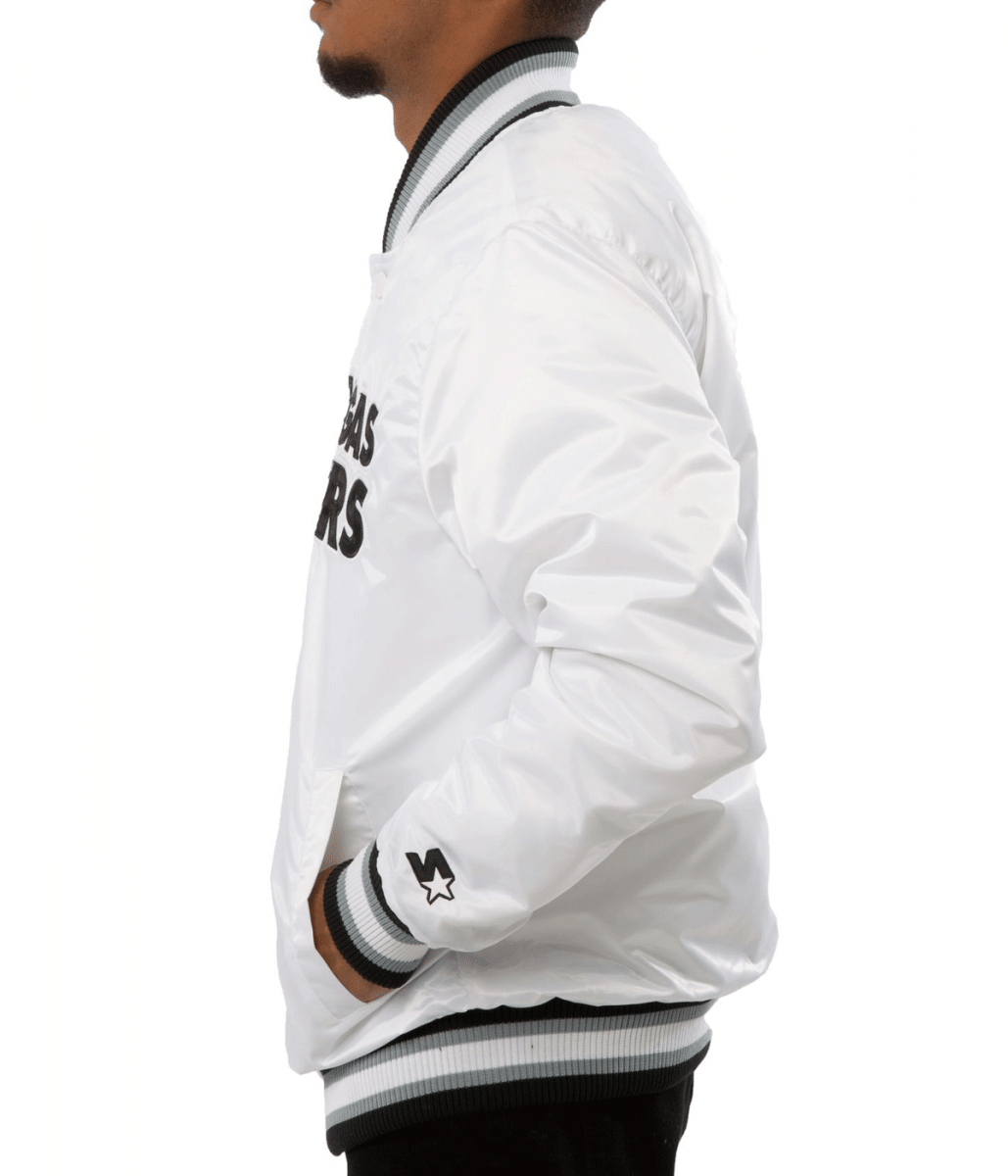 Raiders Las Vegas Back Shield Satin Jacket - Image 10