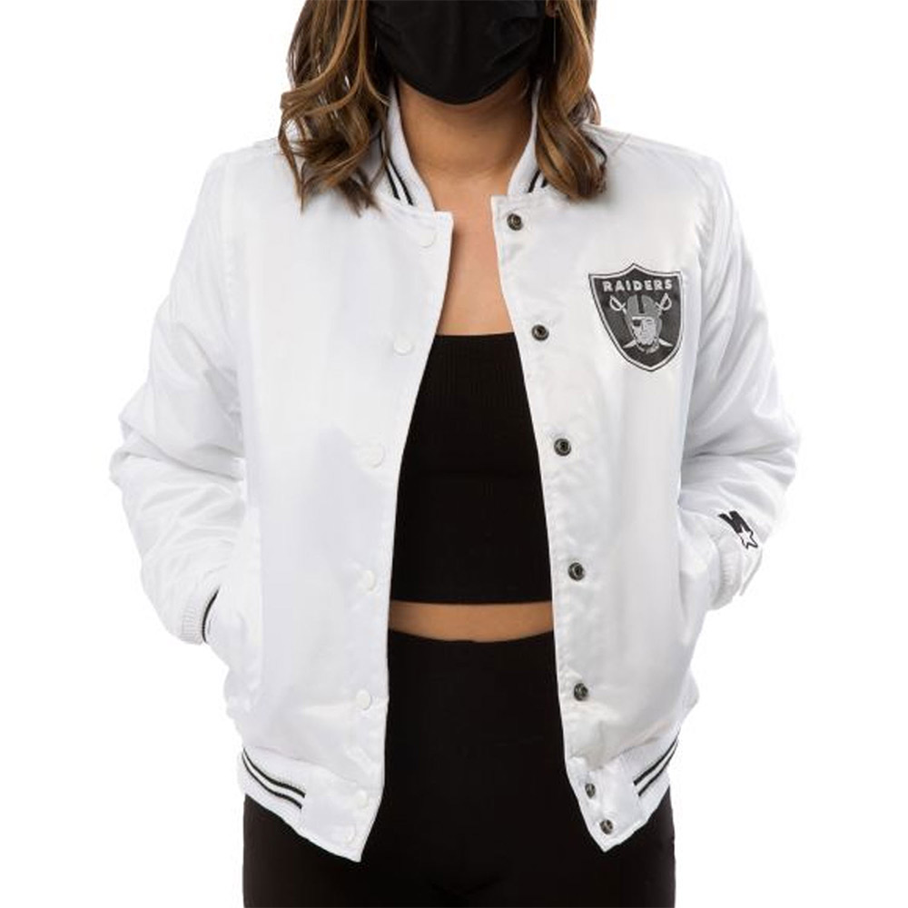 Women's Raiders Las Vegas Satin Starter Jacket - Image 9