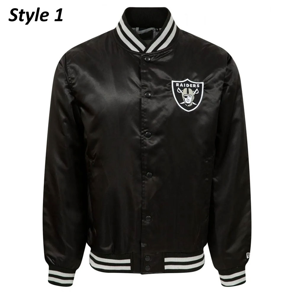 Wordmark Las Vegas Raiders Black Satin Jacket - Image 10