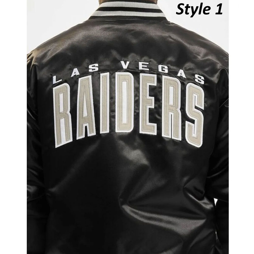Wordmark Las Vegas Raiders Black Satin Jacket - Image 16