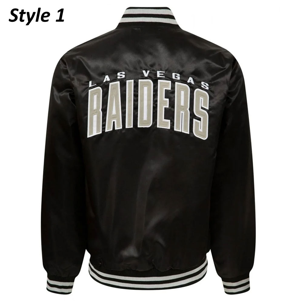 Wordmark Las Vegas Raiders Black Satin Jacket - Image 11