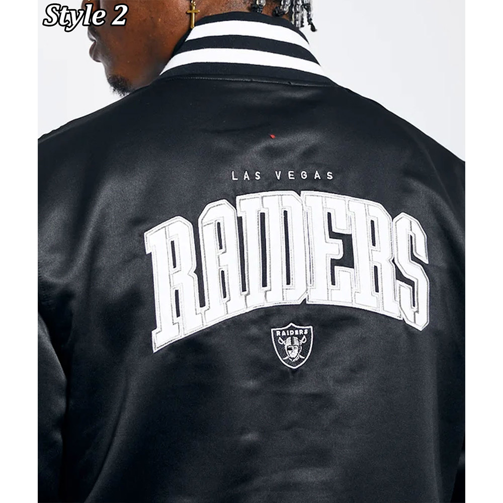 Wordmark Las Vegas Raiders Black Satin Jacket - Image 12