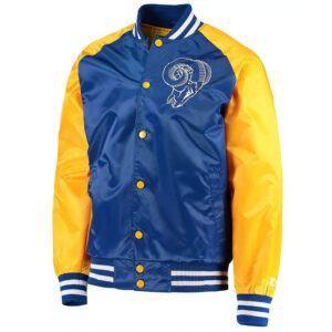 Royal/Gold LA Rams Lead-Off Satin Varsity Jacket
