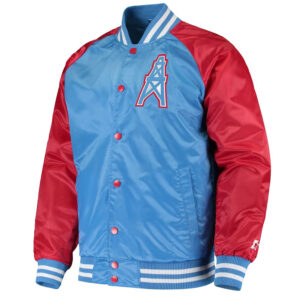 Tennessee Titans Lead Off Varsity Light Blue/Red Satin Jacket