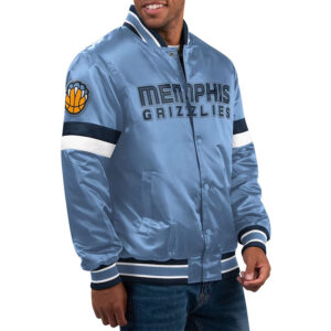 Memphis Grizzlies Home Game Light Blue Satin Jacket