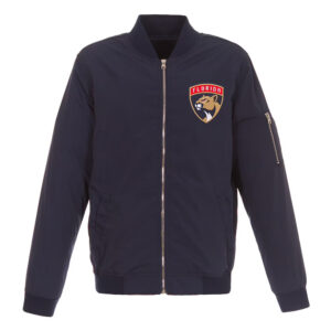 Navy Florida Panthers Nylon Lightweight Bomber Jacket