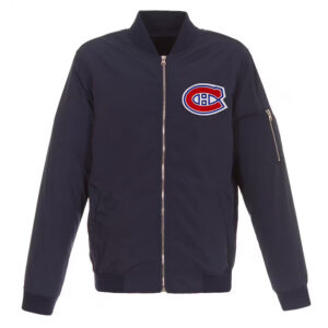 Lightweight Montreal Canadiens Navy Bomber Nylon Jacket