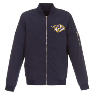 Navy Nashville Predators Lightweight Nylon Bomber Jacket