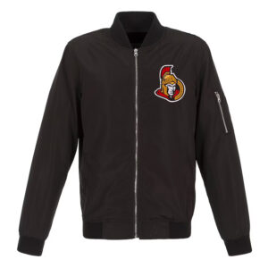Lightweight Ottawa Senators Black Nylon Bomber Jacket