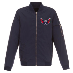 Navy Washington Capitals Nylon Lightweight Bomber Jacket