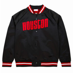Houston Rockets Lightweight Black Satin Jacket