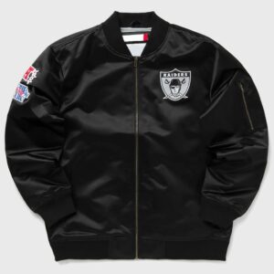 Las Vegas Raiders Bomber Black Lightweight Satin Jacket