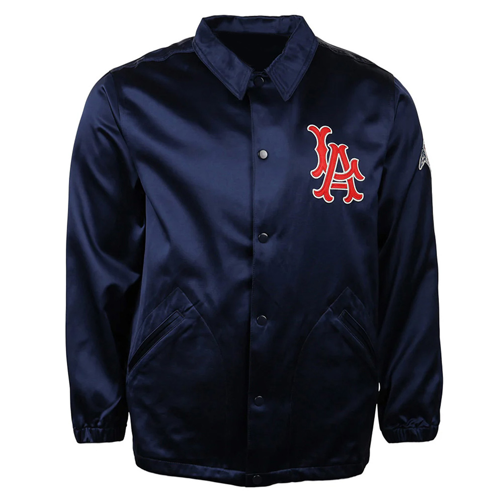 LA Angels 1946 Navy Satin Windbreaker