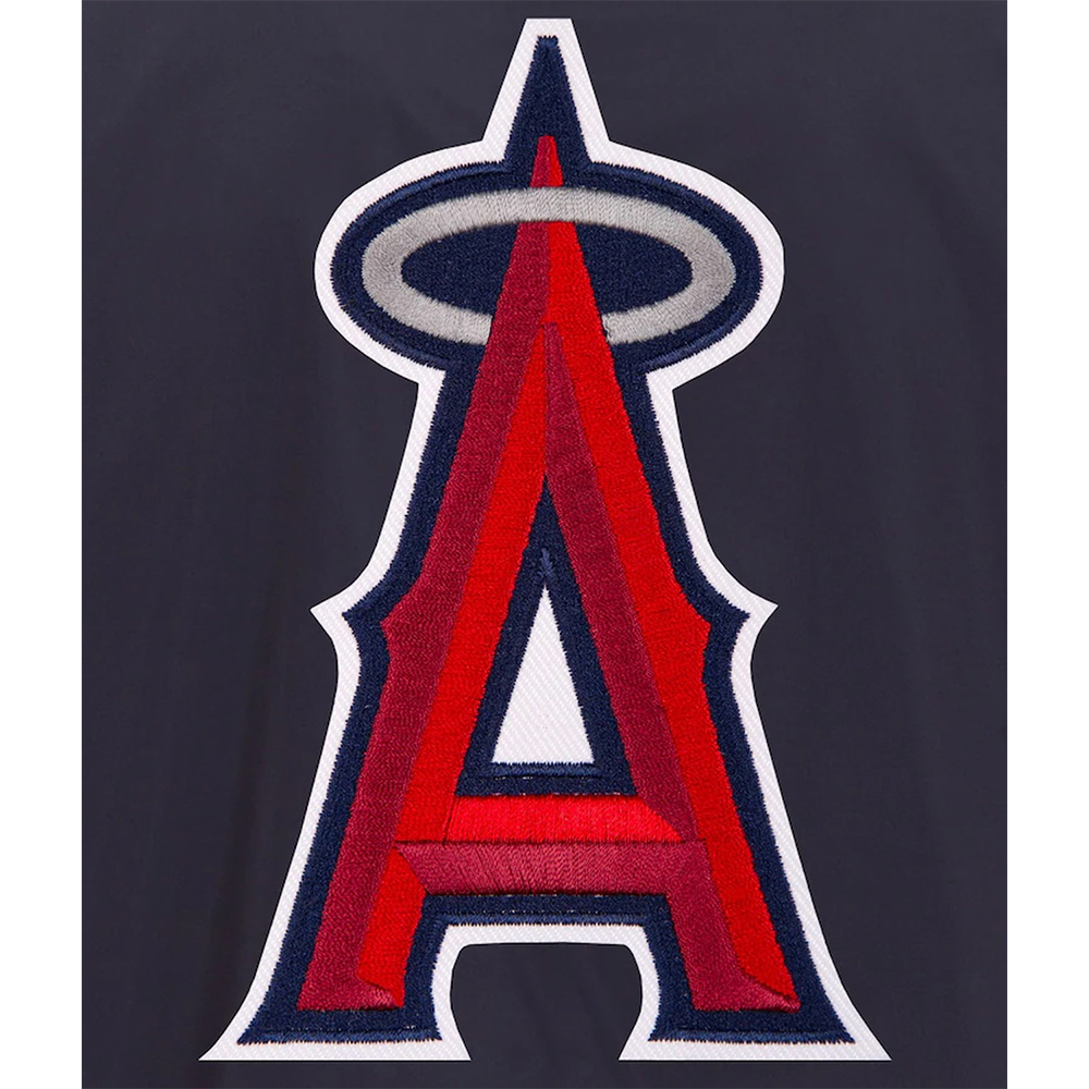 Navy/Grey LA Angels Nylon Bomber Jacket - Image 3