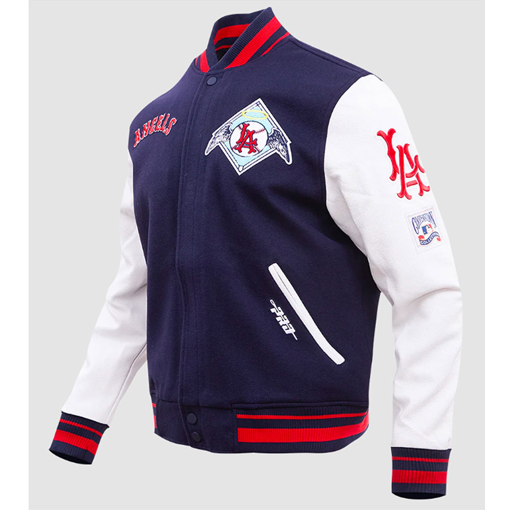 Los Angeles Angels Retro Classic Rib Varsity Jacket - Image 5