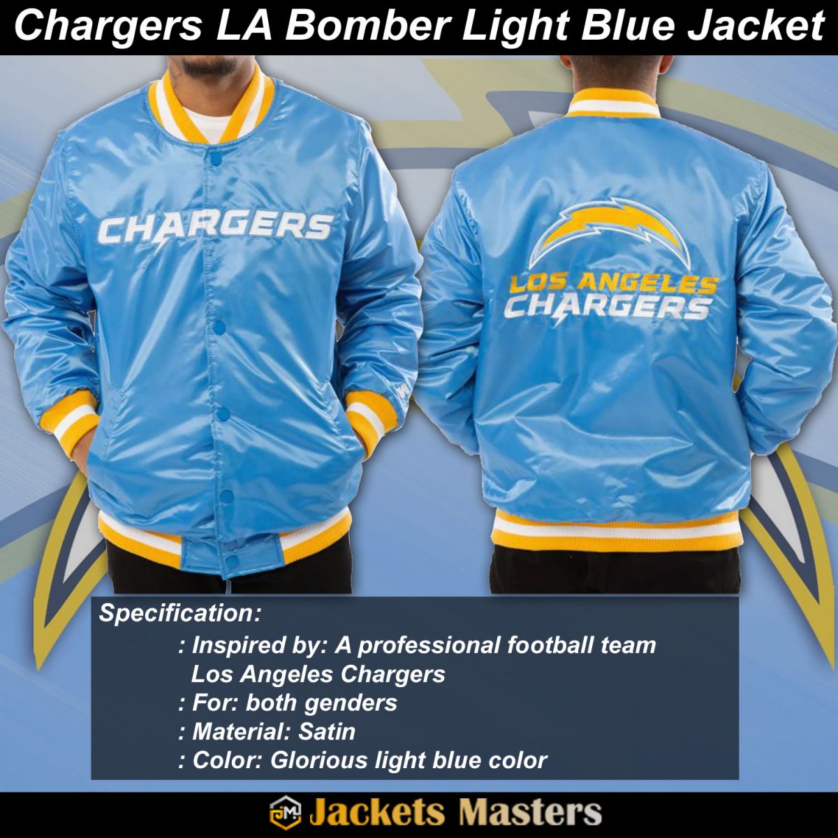 Chargers LA Bomber Blue/White Jacket - Image 10