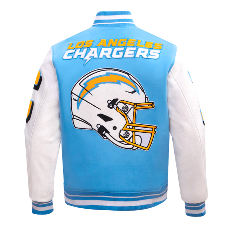LA Chargers Mashup Rib Varsity Wool/Leather Jacket - Image 2