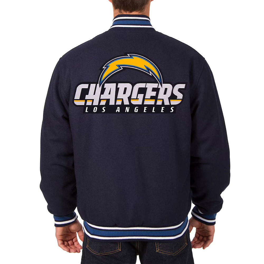 Navy Los Angeles Chargers Varsity Wool Jacket - Image 2