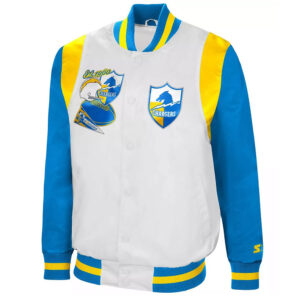 The All-American LA Chargers White/Powder Blue Satin Jacket