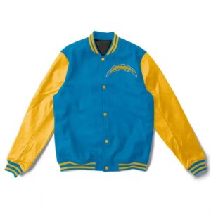 Varsity LA Chargers Yellow and Light Blue Jacket