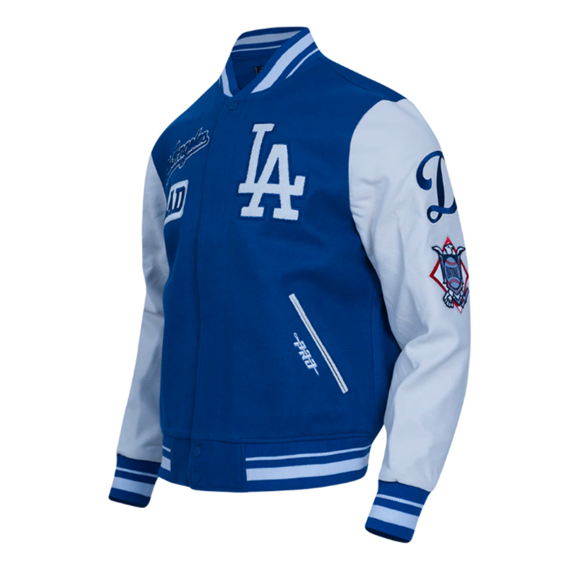 LA Dodgers Area Code Classic Rib Varsity Jacket - Image 6